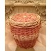 Autumn Gold Wicker / Willow 'Natural Buff & Cream' (Oval) Coffin ** Made With Love **